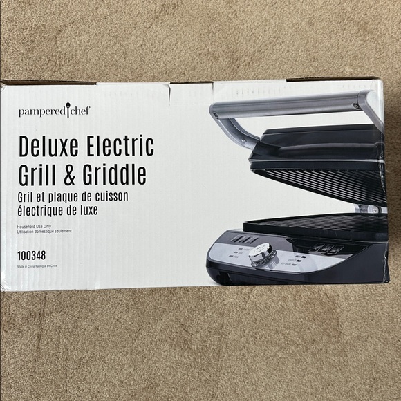 Pampered Chef Deluxe Grill & Griddle - Silver and Black brand new boxed - Picture 5 of 5